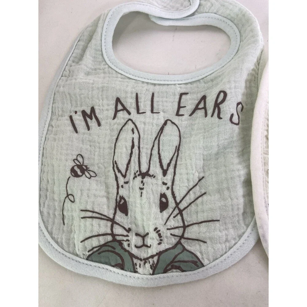 Peter Rabbit Food Drool Bibs 3 Pack Infant Baby NEW